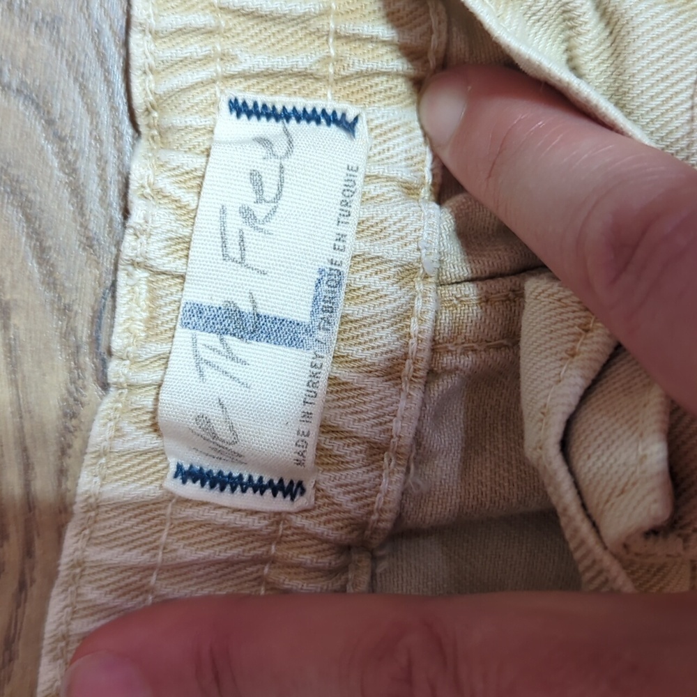 Free People Platoon Cargo Pants Khaki denim joggers jeans L - Picture 6 of 15